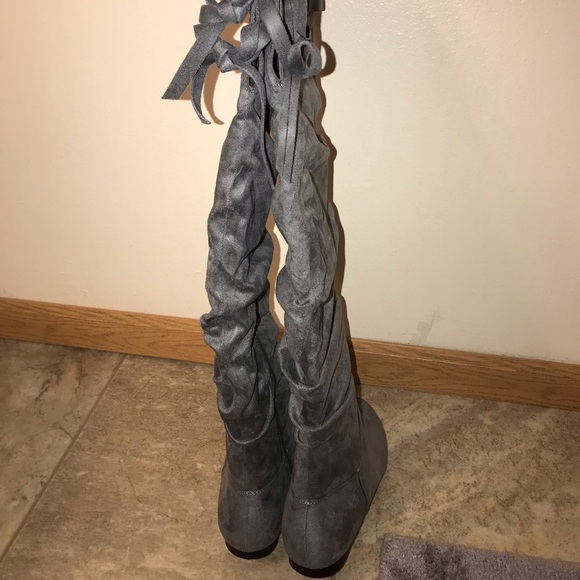 New JustFab Adelayd gray over the knee boots - Picture 2 of 6